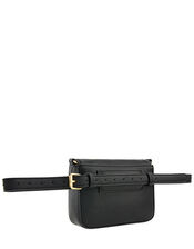 Faux Leather Belt Bag, Black (BLACK), large