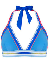 Positano Colourful Triangle Bikini Top, Blue (AQUA), large