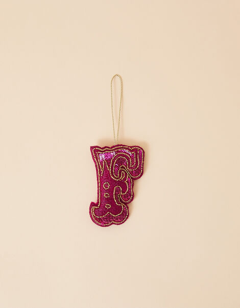 Embroidered F Initial Decoration, , large