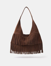 Fringe Suede Shoulder Bag, , large
