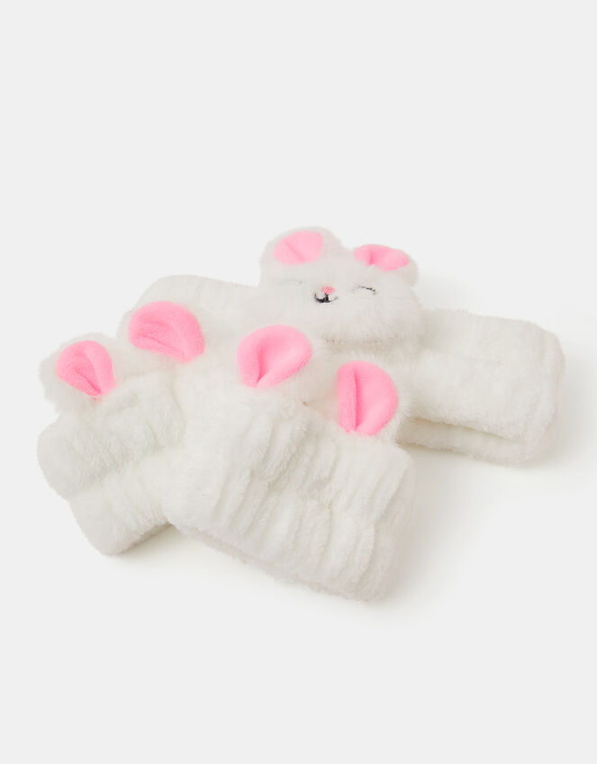 Girls Furry Bunny Wash Band Set, , large