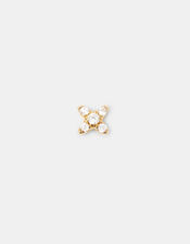 Lab Grown Diamond Pav&eacute; Cross Stud Earrings 9ct Gold, , large