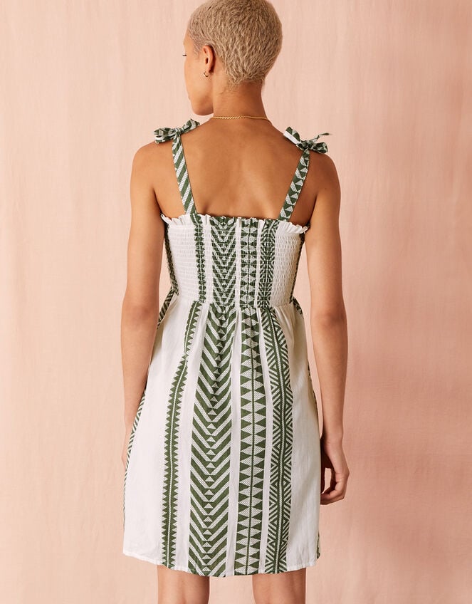 Jacquard Bandeau Dress, Green (KHAKI), large