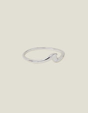 Sterling Silver Molten Wave Ring, Silver (ST SILVER), large