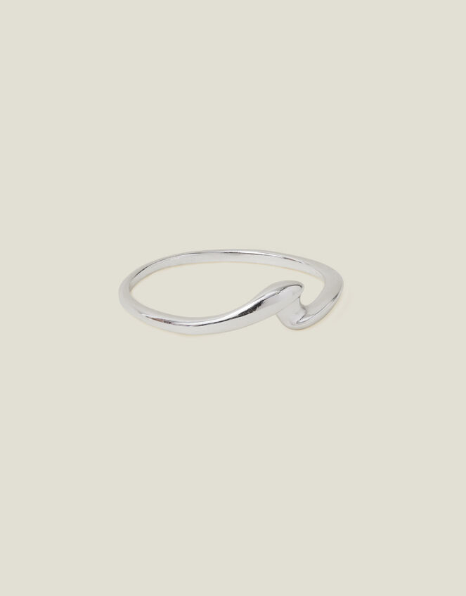 Sterling Silver Molten Wave Ring, Silver (ST SILVER), large