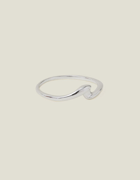 Sterling Silver Molten Wave Ring, Silver (ST SILVER), large