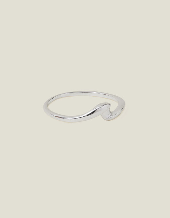 Sterling Silver Molten Wave Ring, Silver (ST SILVER), large