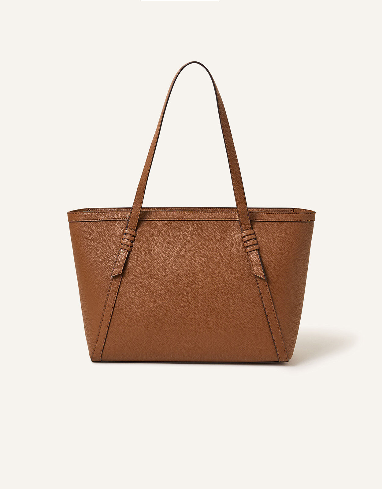 Artisanal Strap Detail Tote Bag Tan
