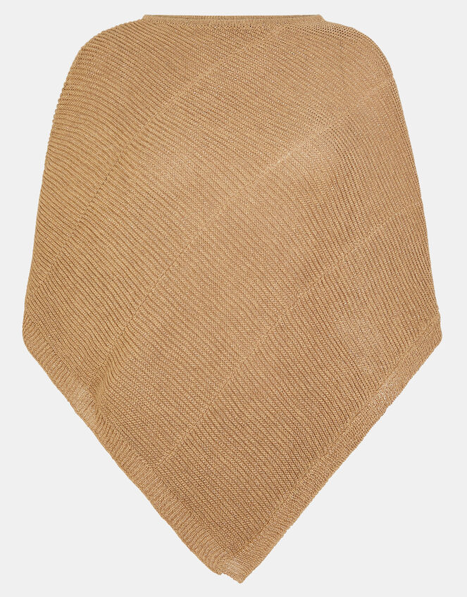 Sparkle Knit Poncho, Gold (GOLD), large