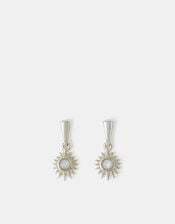 Sterling Silver Sun Drop Stud Earrings, , large