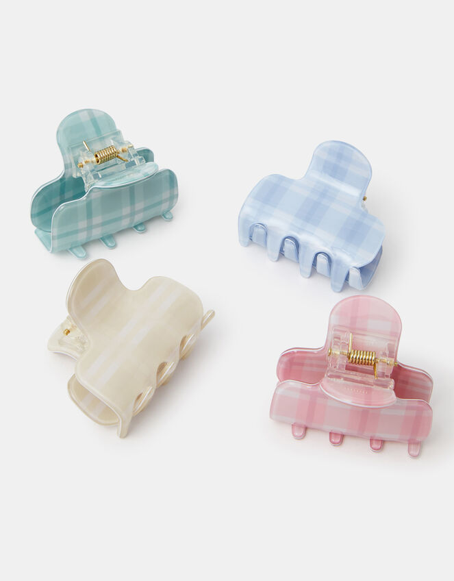 4-Pack Small Check Claw Clips, , large