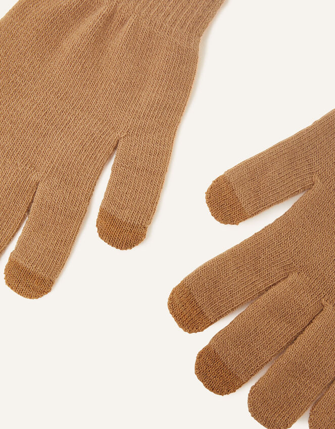 Stretch Touchscreen Gloves, Camel (CAMEL), large