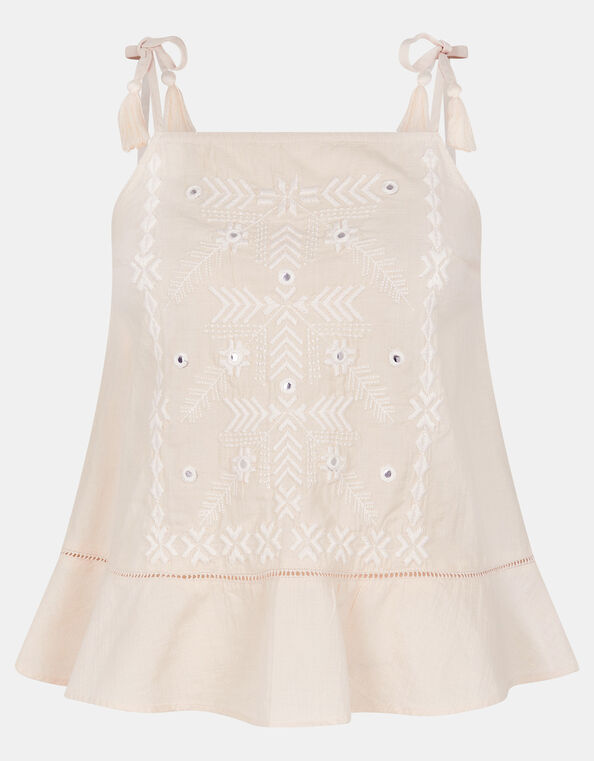 Mirror Embroidered Cami Top, Ivory (IVORY), large