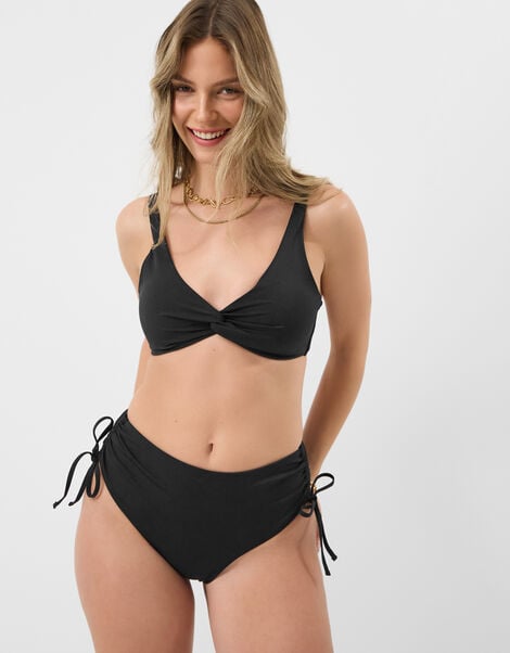 Knot Front Bikini Top, Black (BLACK), large