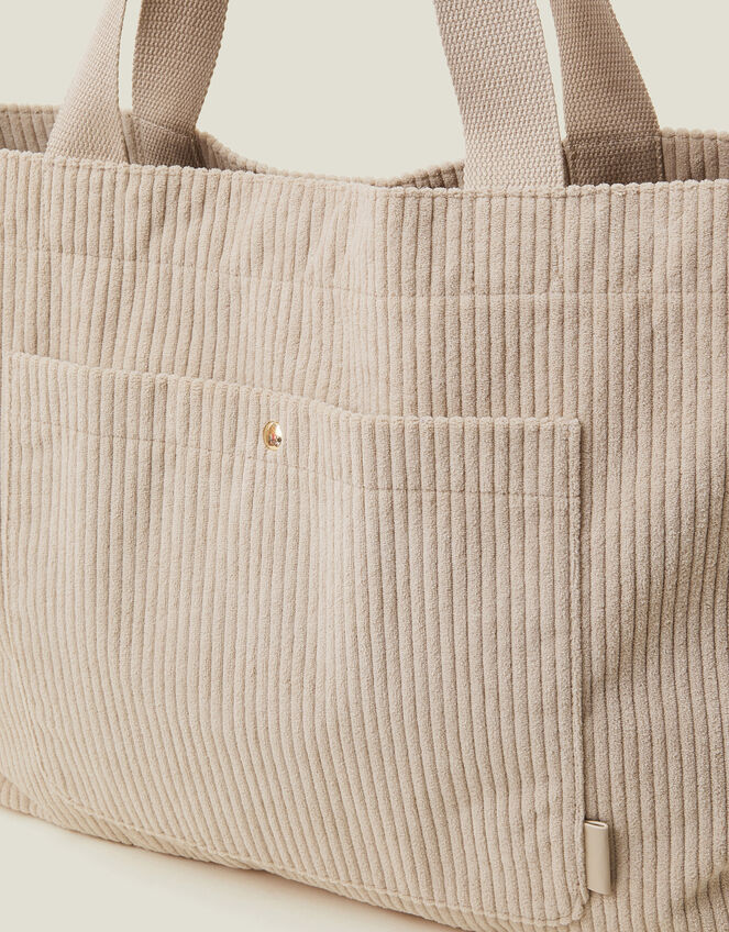 Corduroy Shopper Bag, Cream (CREAM), large
