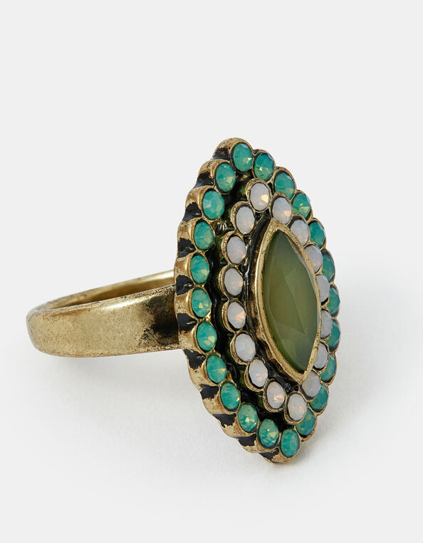 Gem Ellipse Statement Ring, Green (GREEN), large