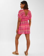 Crochet Mini Kaftan, Multi (BRIGHTS MULTI), large