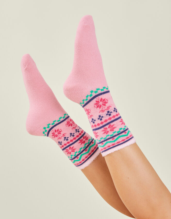 Fair Isle Cosy Socks, , large