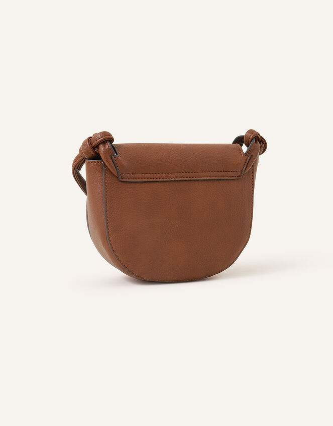 Knot Detail Saddle Cross-Body, Tan (TAN), large