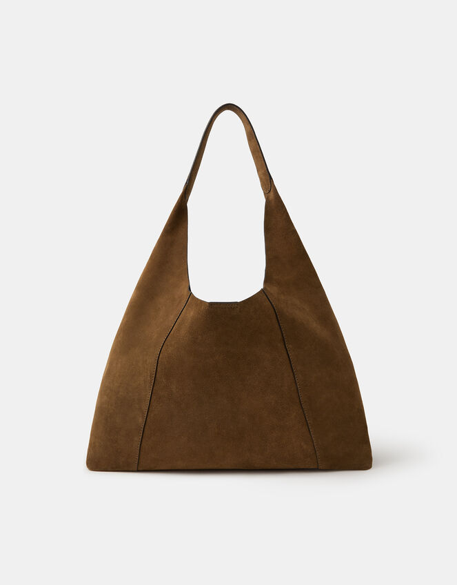 Large Suede Shoulder Bag, , large