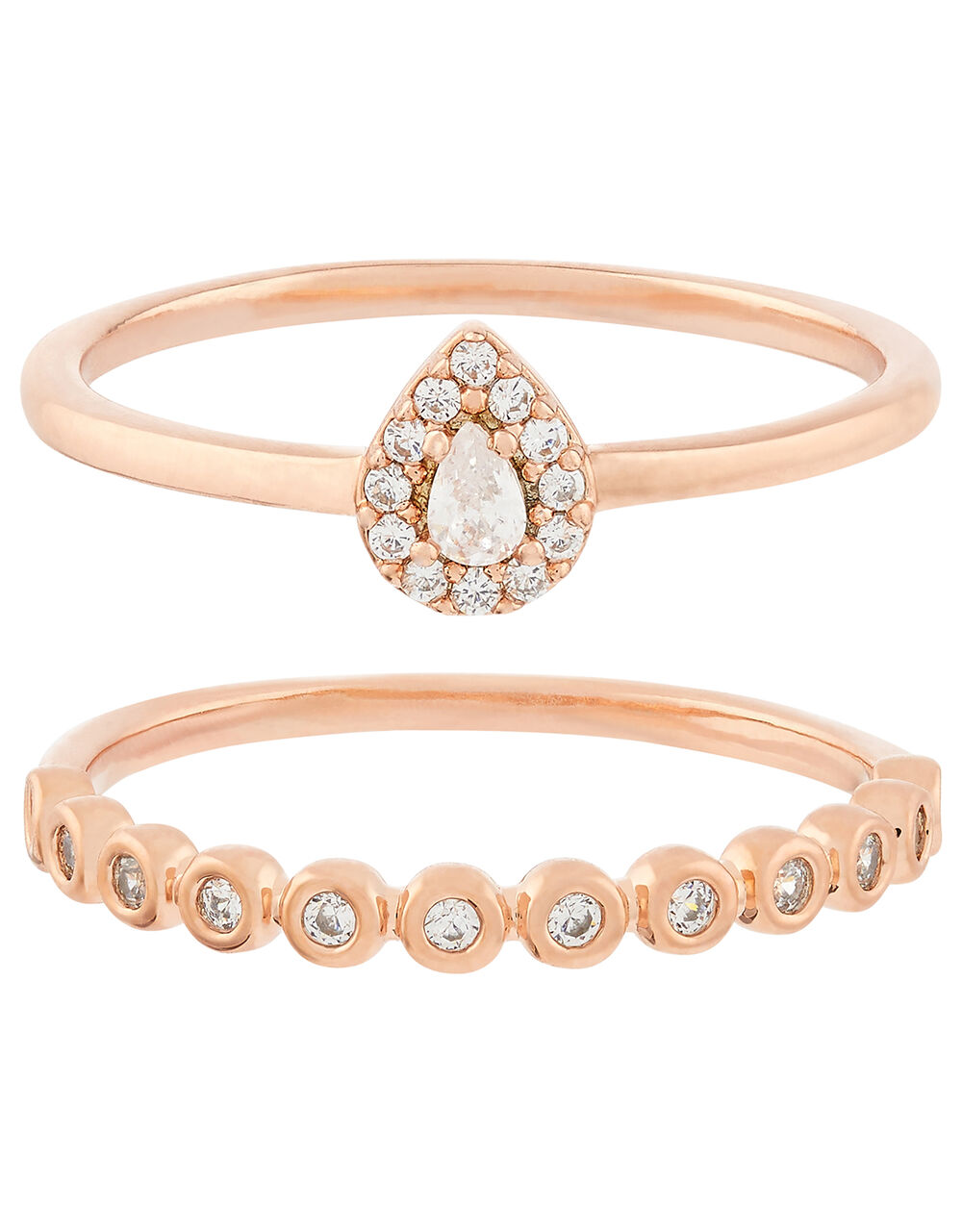 Rose Gold-Plated Sparkle Stacking Rings Gold | Z for Accessorize ...