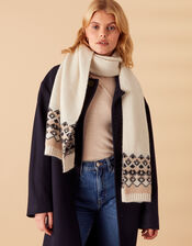 Fair Isle Edge Scarf, , large