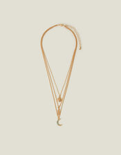 Celestial Pendant Layered Necklace Gold, , large