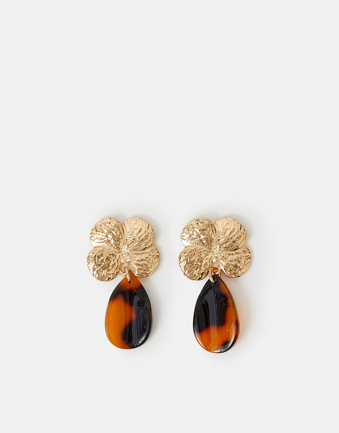 Flower Tort Drop Earrings, , large