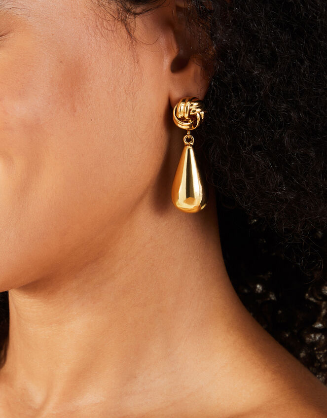 Knot Teardrop Earrings, , large