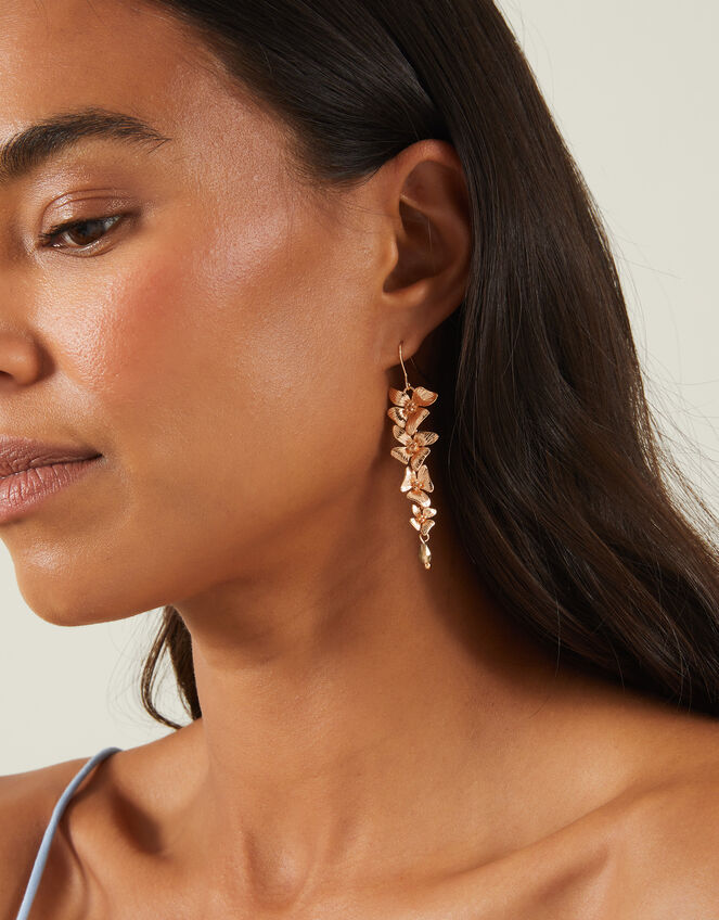 Flower Stone Drop Earrings, , large