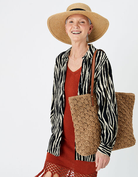 Julie Woven Shopper Bag, , large