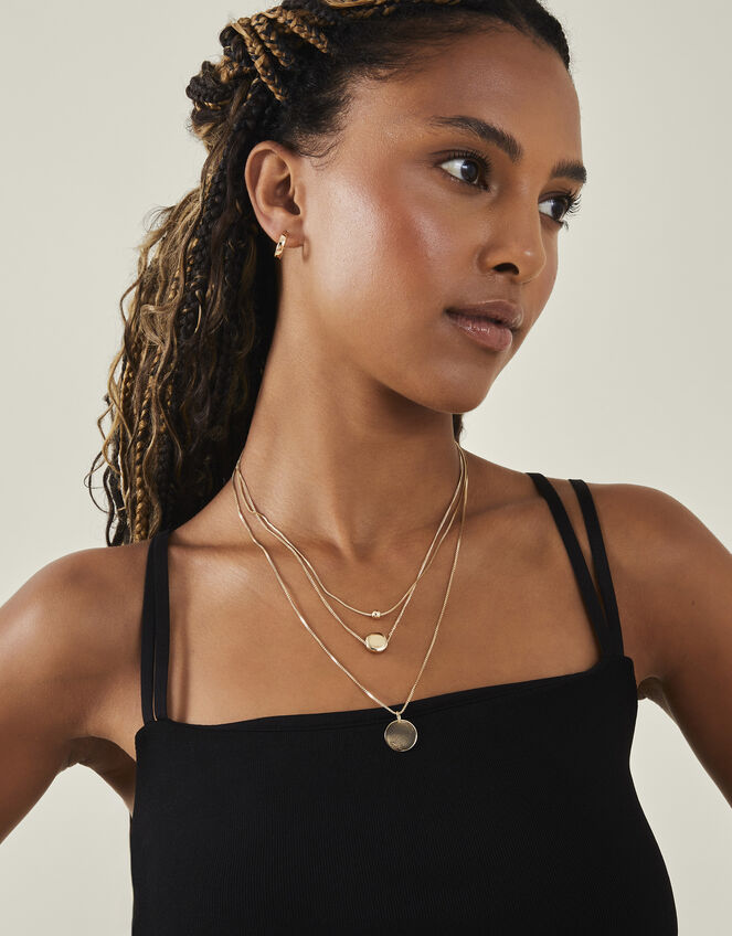 Classic Discs Layered Necklace, , large