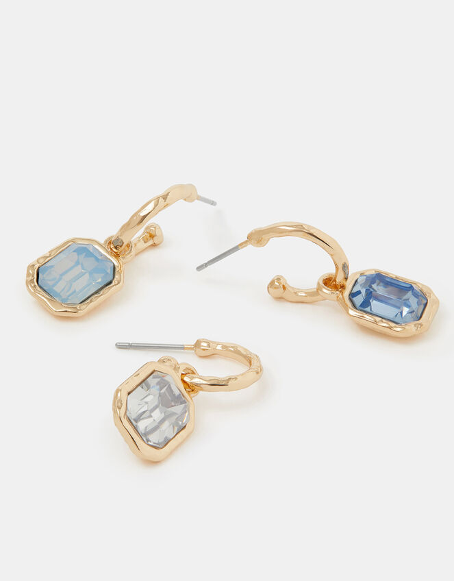 3-Pack Gemstone Drop Hoop Earrings, , large
