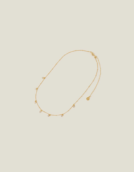 14ct Gold-Plated Crystal Station Necklace , , large