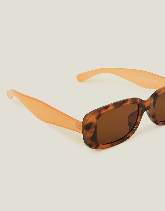 Rectangle Milky Tortoiseshell Sunglasses, , large