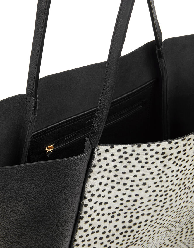 Printed Leather Shopper Bag, , large