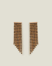 Asymmetrical Gemstone Fringe Earrings, , large