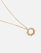 Gold-Plated Starburst Pendant Necklace, , large