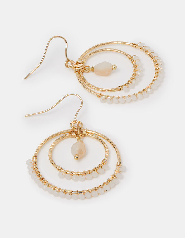 Aashiana Double Hoop Bead Drop Earrings, , large