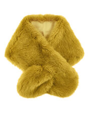 Faux Fur Tippet, Yellow (OCHRE), large
