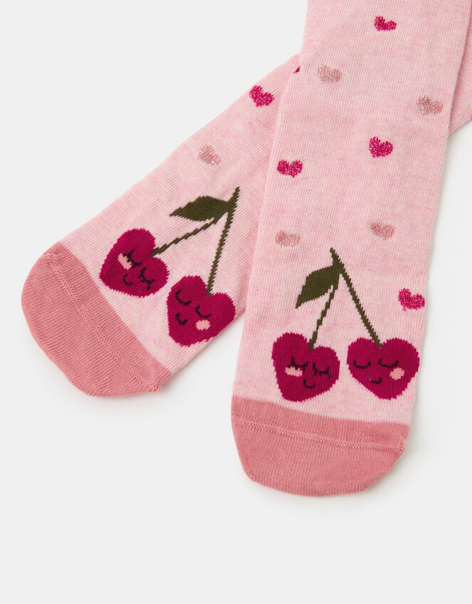 Cherry Heart Print Socks, , large