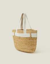 Jute Bow Shopper Bag, , large
