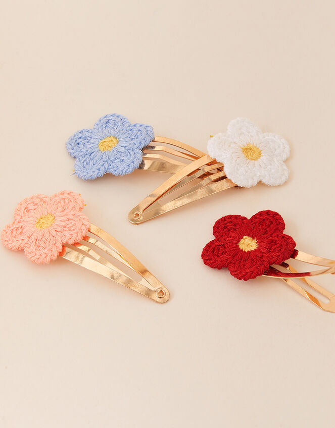 Kids Flower Hair Clips 4 Pack, , large