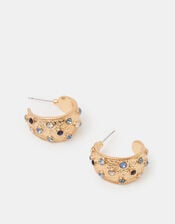 Gemstone Texture Hoop Earrings, , large