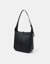 Clasp Leather Shoulder Bag, , large