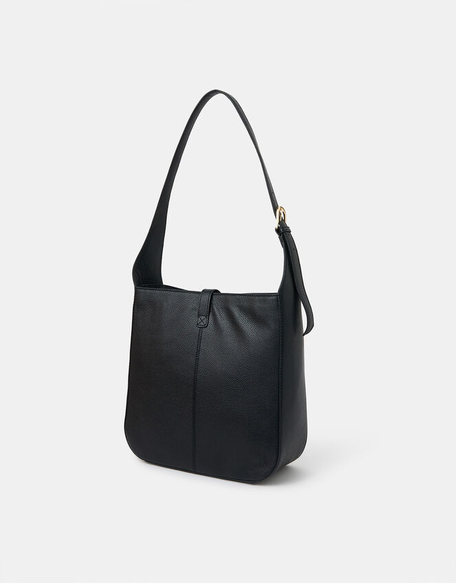Clasp Leather Shoulder Bag, , large