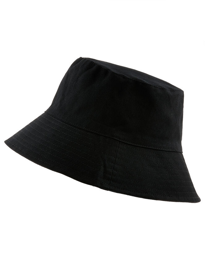 Utility Bucket Hat in Cotton Twill, Black (BLACK), large