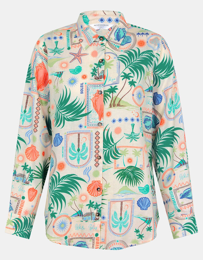 Postcard Print Shirt, Ivory (IVORY), large