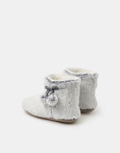 Super Soft Pom Pom Slipper Boots, Grey (GREY), large