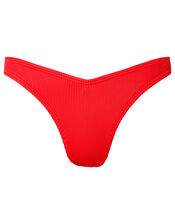Basic Ribbed V Bikini Briefs, Red (RED), large